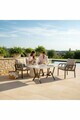 Set mobilier de gradina, Hanah Home, Nergiz Mermer 3+1+1, Metal, Bej