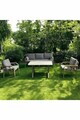 Set mobilier de gradina, Hanah Home, Nergiz Mermer 3+1+1, Metal, Gri