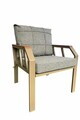 Set mobilier de gradina, Hanah Home, Nergiz Mermer 3+1+1, Metal, Gri