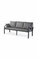 Set mobilier de gradina, Hanah Home, Nergiz 3+1+1, Metal, Gri inchis