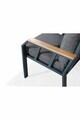 Set mobilier de gradina, Hanah Home, Nergiz 3+1+1, Metal, Gri inchis