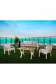 Set mobilier de gradina, Hanah Home, Nergiz 3+1+1, Metal, Maro