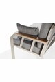 Set mobilier de gradina, Hanah Home, Nergiz 3+1+1, Metal, Maro