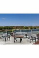 Set mobilier de gradina, Hanah Home, Nergiz 3+1+1, Metal, Gri