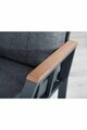 Set mobilier de gradina, Hanah Home, Nergiz 3+1+1, Metal, Gri