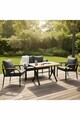 Set mobilier de gradina, Hanah Home, Nergiz 2+1+1, Metal, Albastru inchis