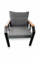 Set mobilier de gradina, Hanah Home, Nergiz 2+1+1, Metal, Albastru inchis