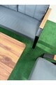 Set mobilier de gradina, Hanah Home, Nergiz 2+1+1, Metal, Albastru inchis