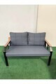 Set mobilier de gradina, Hanah Home, Nergiz 2+1+1, Metal, Albastru inchis