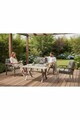 Set mobilier de gradina, Hanah Home, Nergiz 2+1+1, Metal, Negru / Alb / Auriu