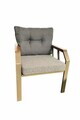 Set mobilier de gradina, Hanah Home, Nergiz 2+1+1, Metal, Negru / Alb / Auriu