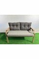 Set mobilier de gradina, Hanah Home, Nergiz 2+1+1, Metal, Negru / Alb / Auriu