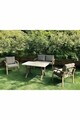 Set mobilier de gradina, Hanah Home, Nergiz 2+1+1, Metal, Miere / Gri