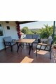 Set mobilier de gradina, Hanah Home, Nergiz 2+1+1, Metal, Gri