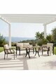 Set mobilier de gradina, Hanah Home, Nergiz 2+1+1, Metal, Bej
