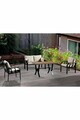 Set mobilier de gradina, Hanah Home, Nergiz 2+1+1, Metal, Bej