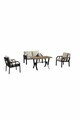 Set mobilier de gradina, Hanah Home, Nergiz 2+1+1, Metal, Bej