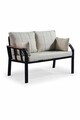 Set mobilier de gradina, Hanah Home, Nergiz 2+1+1, Metal, Bej
