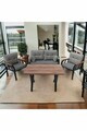 Set mobilier de gradina, Hanah Home, Nergiz 2+1+1, Metal, Alb/Negru