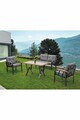 Set mobilier de gradina, Hanah Home, Nergiz 2+1+1, Metal, Gri