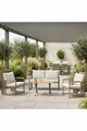 Set mobilier de gradina, Hanah Home, Fatsa 2+1+1, Metal, Bej