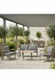 Set mobilier de gradina, Hanah Home, Fatsa 2+1+1, Metal, Gri