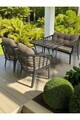 Set mobilier de gradina, Hanah Home, Manolya, ALUMINIU, Gri