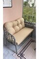 Set mobilier de gradina, Hanah Home, Manolya, ALUMINIU, Bej / Gri