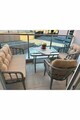 Set mobilier de gradina, Hanah Home, Manolya, ALUMINIU, Bej / Gri