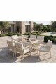 Set masa si scaune de gradina (7 Pieces), Hanah Home, Monte, ALUMINIU, Crem