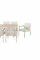 Set masa si scaune de gradina (7 Pieces), Hanah Home, Monte, ALUMINIU, Crem