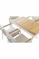 Set masa si scaune de gradina (7 Pieces), Hanah Home, Monte, ALUMINIU, Crem