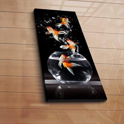 Tablou decorativ, 3070C-46, PÂNZĂ DIN PIELE ÎNTOARSĂ, 30 x 70 cm, Multicolor