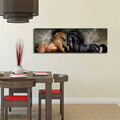 Tablou decorativ cu lumina LED, 3090İACT-45, PÂNZĂ DIN PIELE ÎNTOARSĂ, 30 x 90 cm, Multicolor