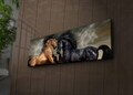 Tablou decorativ cu lumina LED, 3090İACT-45, PÂNZĂ DIN PIELE ÎNTOARSĂ, 30 x 90 cm, Multicolor