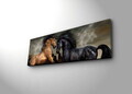 Tablou decorativ cu lumina LED, 3090İACT-45, PÂNZĂ DIN PIELE ÎNTOARSĂ, 30 x 90 cm, Multicolor