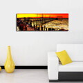 Tablou decorativ cu lumina LED, 3090İACT-46, PÂNZĂ DIN PIELE ÎNTOARSĂ, 30 x 90 cm, Multicolor