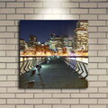 Tablou decorativ cu lumina LED, 4040İACT-14, PÂNZĂ DIN PIELE ÎNTOARSĂ, Dimensiune: 40 x 40 cm, Multicolor
