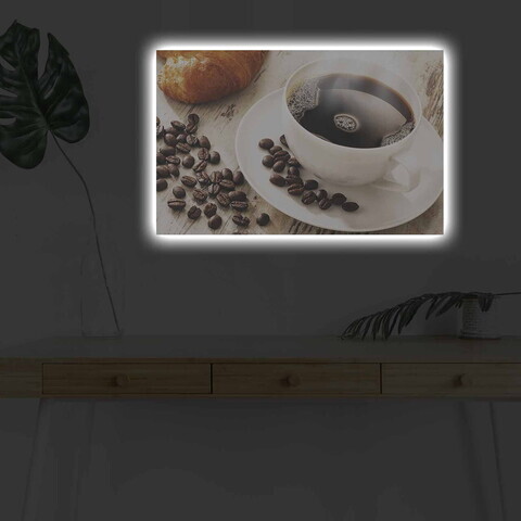 Tablou decorativ cu lumina LED, 4570KDACT-001, PÂNZĂ DIN PIELE ÎNTOARSĂ, Dimensiune: 45 x 70 cm, Multicolor