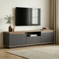 Comoda TV, Hanah Home, Sentinel, 160x42x30 cm, PAL, Antracit / Pin Atlantic