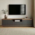 Comoda TV, Hanah Home, Sentinel, 160x42x30 cm, PAL, Antracit / Pin Atlantic