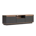 Comoda TV, Hanah Home, Sentinel, 160x42x30 cm, PAL, Antracit / Pin Atlantic