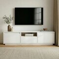 Comoda TV, Hanah Home, Sentinel, 160x42x30 cm, PAL, Alb natural