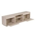 Comoda TV, Hanah Home, Sentinel, 160x42x30 cm, PAL, Travertin