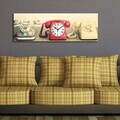 Ceas de perete, 3090CS-46, PÂNZĂ DIN PIELE ÎNTOARSĂ, 30 x 90 cm, Multicolor