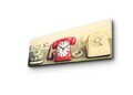 Ceas de perete, 3090CS-46, PÂNZĂ DIN PIELE ÎNTOARSĂ, 30 x 90 cm, Multicolor