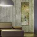 Ceas de perete, 3090CS-49, PÂNZĂ DIN PIELE ÎNTOARSĂ, 30 x 90 cm, Multicolor