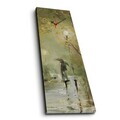 Ceas de perete, 3090CS-49, PÂNZĂ DIN PIELE ÎNTOARSĂ, 30 x 90 cm, Multicolor