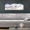 Ceas de perete, 3090CS-57, PÂNZĂ DIN PIELE ÎNTOARSĂ, 30 x 90 cm, Multicolor