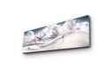 Ceas de perete, 3090CS-57, PÂNZĂ DIN PIELE ÎNTOARSĂ, 30 x 90 cm, Multicolor